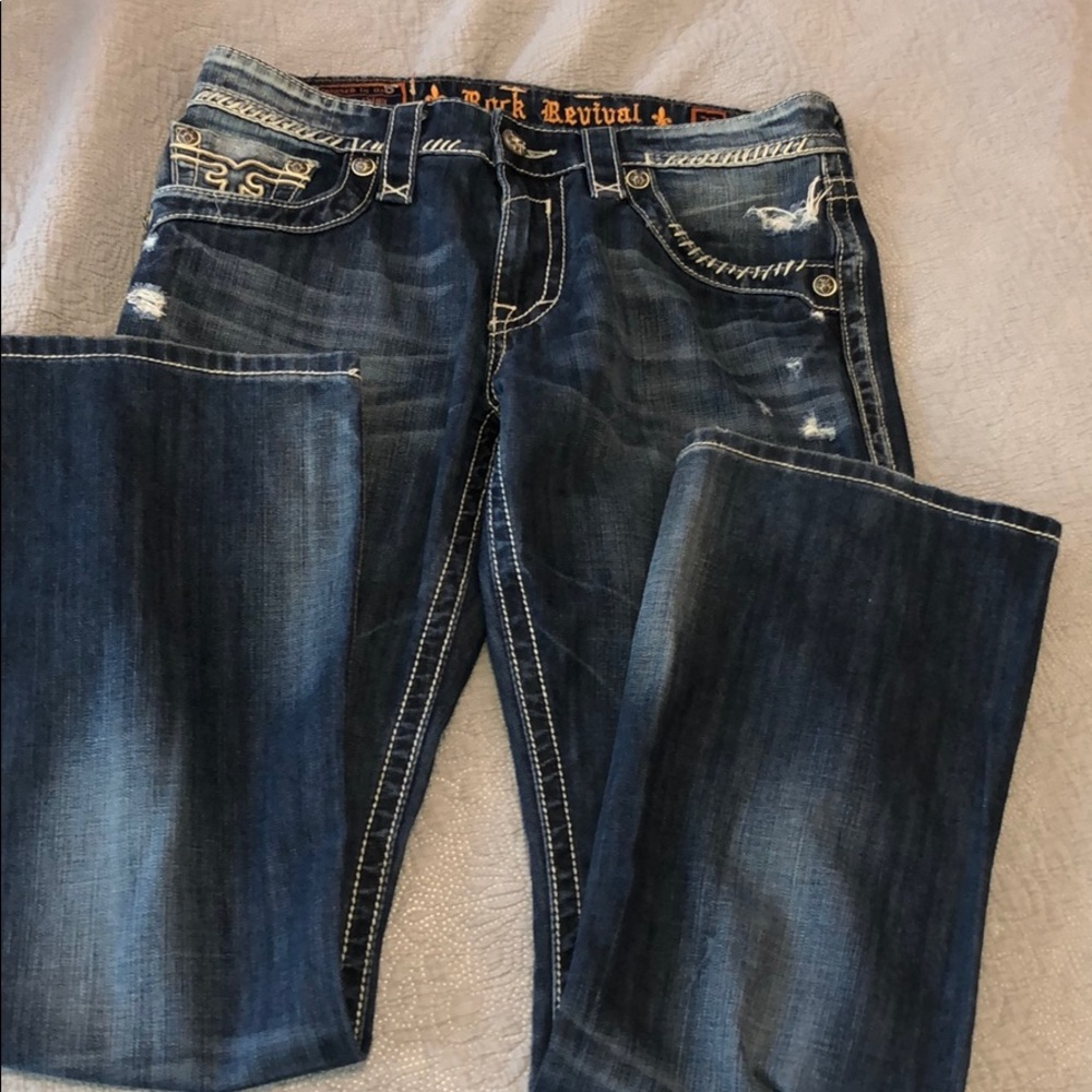 Men’s Rock Revival denim jeans.